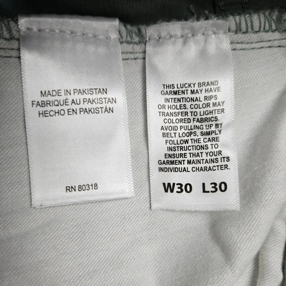$99 Lucky Brand 223 Straight Leg Pants Mens 30x30 Green Advanced Stretch New